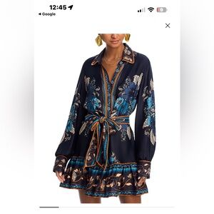 FARM Rio Vibrant Floral Dress with Blue and Orange Accents